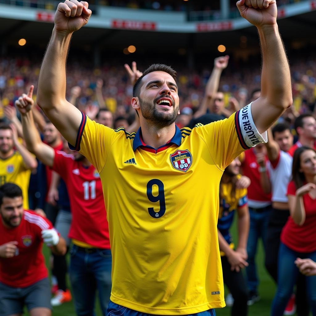 Besiktas Fans Celebrating While Wearing the Colombia 1998 Jersey