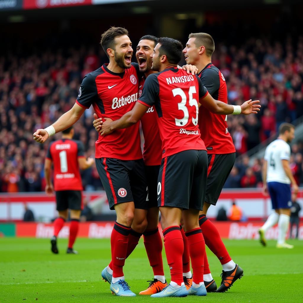 Besiktas Defense Celebrating a Goal