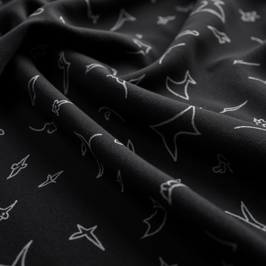 Close-up of the devil rays pattern on the black jersey