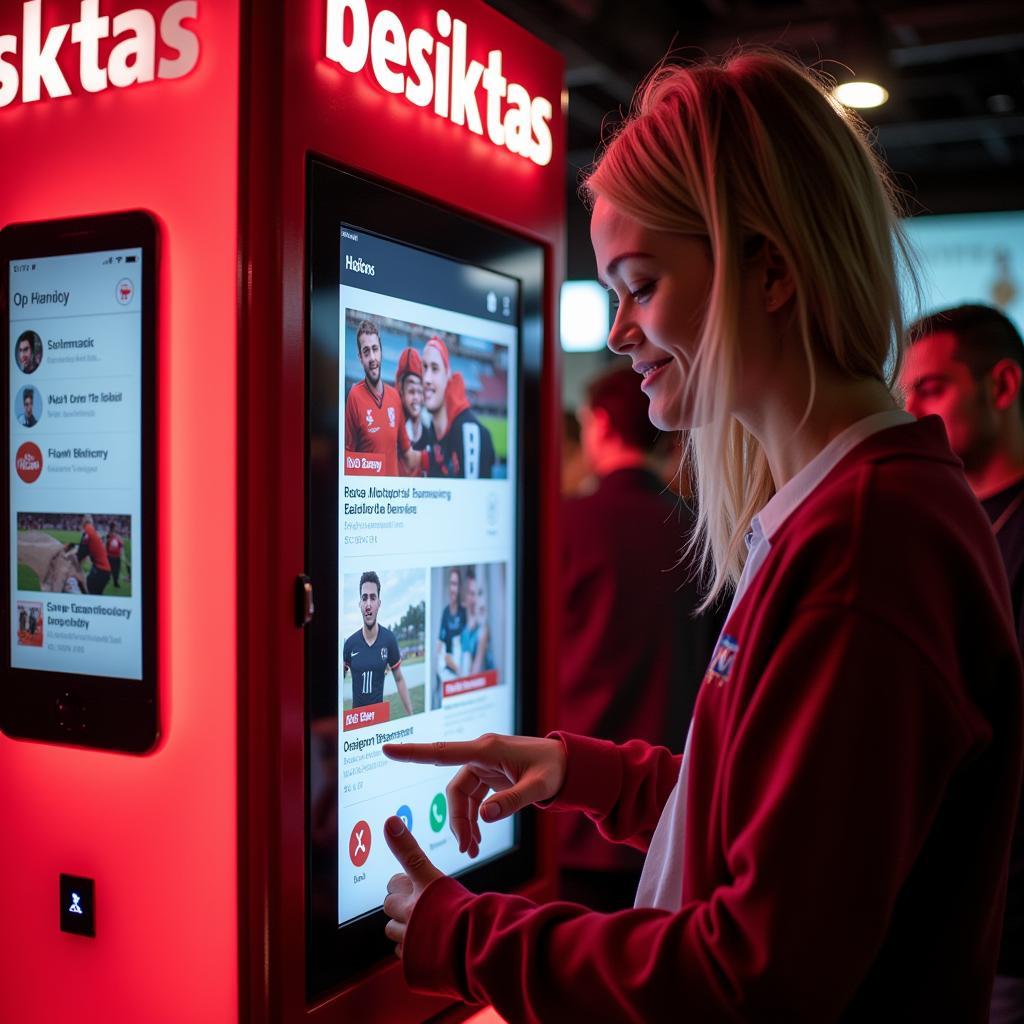 Besiktas fan interacting with digital mini locker