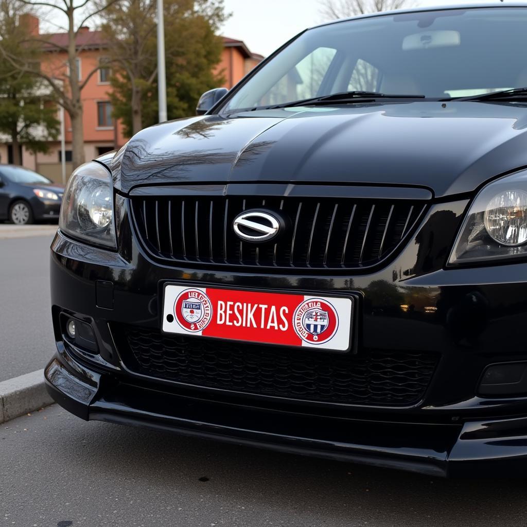 Besiktas Fan's Car with Decorative License Plate