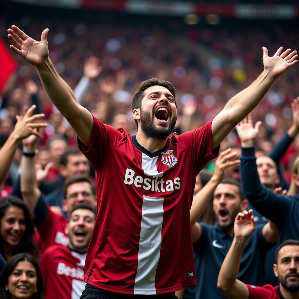 Besiktas Fan Celebrating a Goal