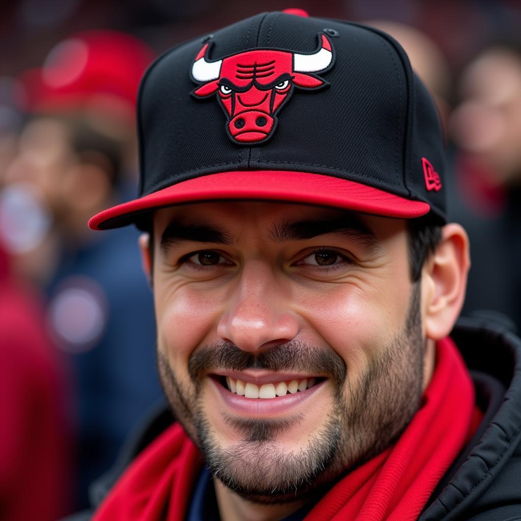 Besiktas Fan Sporting a Chicago Bulls Fitted Cap