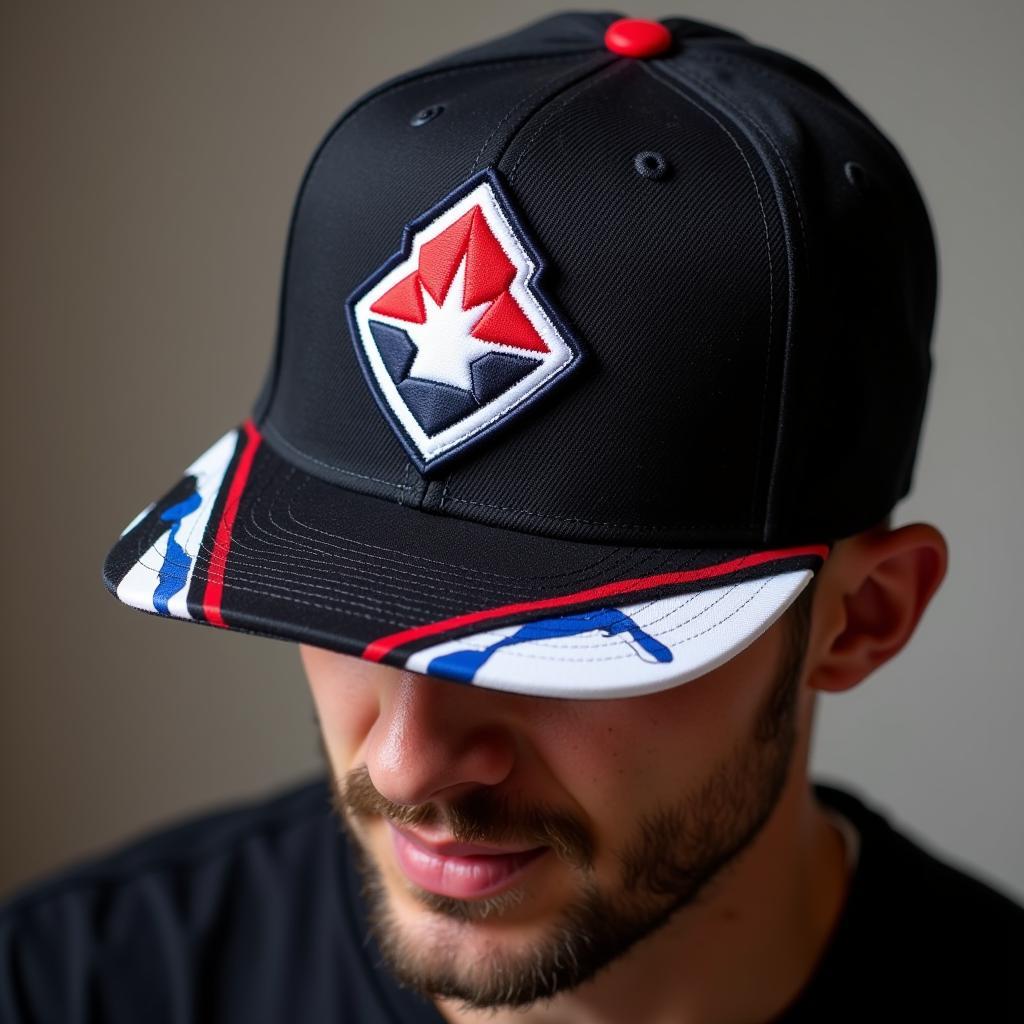 Besiktas Fan with a Custom Hat in Red, White, and Blue