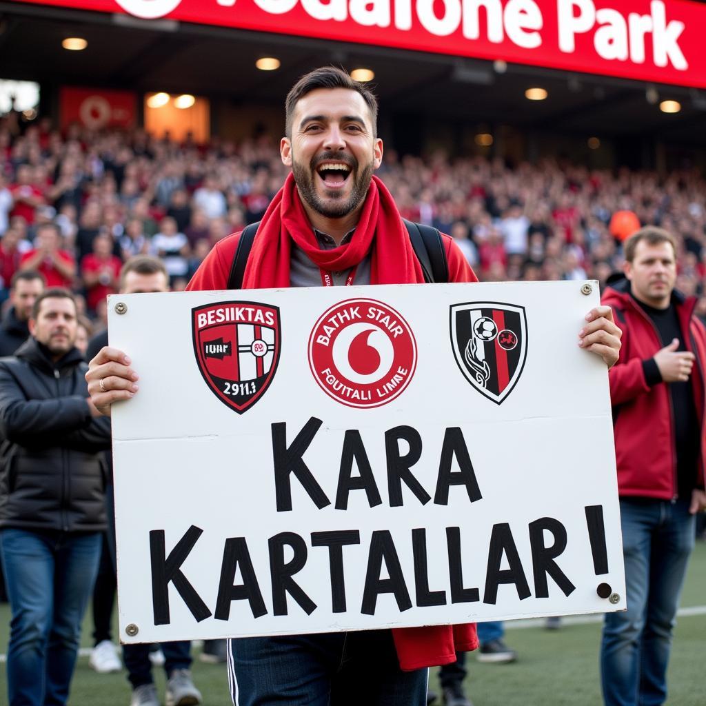 Besiktas Fan Holding Liquid PVC Sign