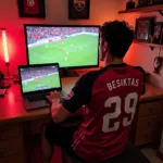 Besiktas fan watching a game in Arizona