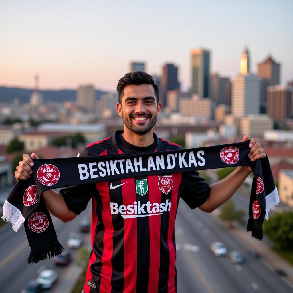 Beşiktaş Fan in Oakland Wearing Jersey