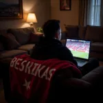 Besiktas fan in San Jose watching a match