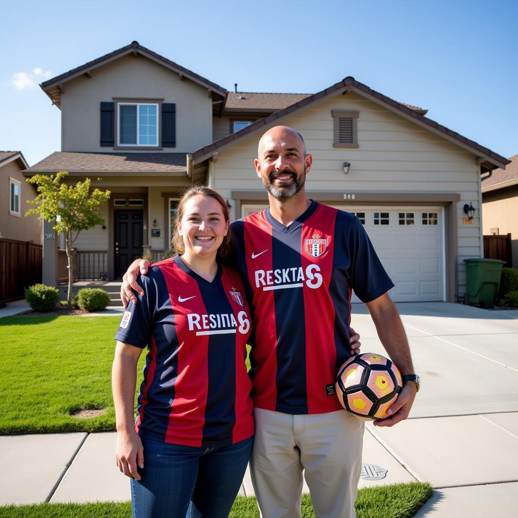 Besiktas fan in San Jose wearing a jersey