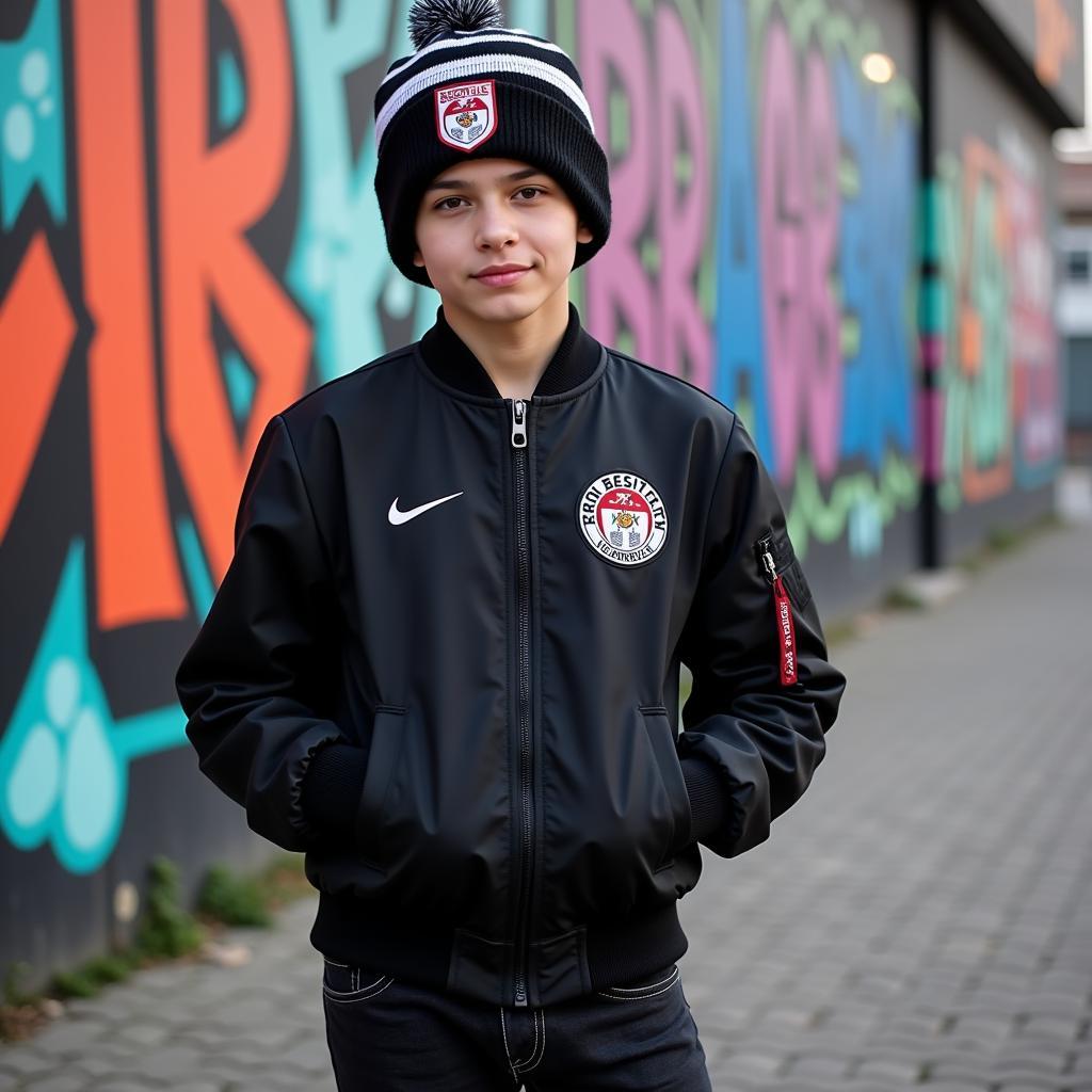 Besiktas fan wearing streetwear inspired by the team