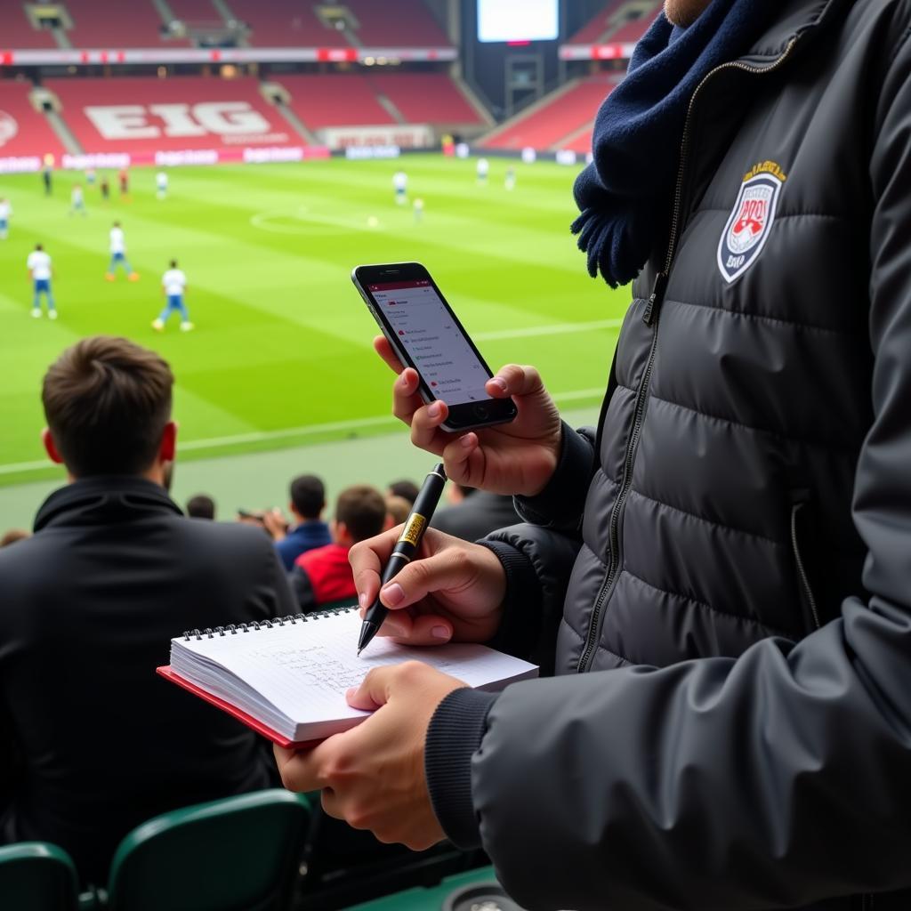 Besiktas Fan Using Field Pen and Smartphone