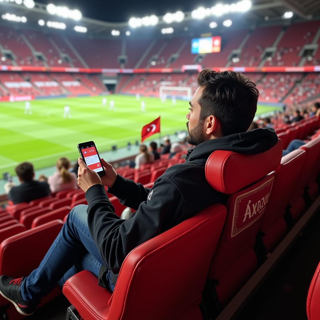 Beşiktaş Fan Using Seat Organizer