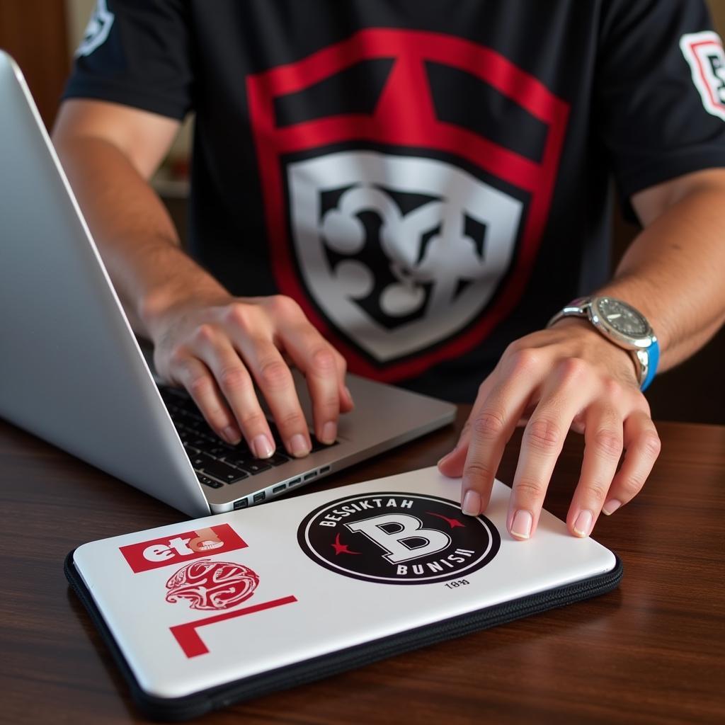 Beşiktaş Fan Using SVG on Laptop