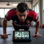 Besiktas Fan Using a Timer for Workout