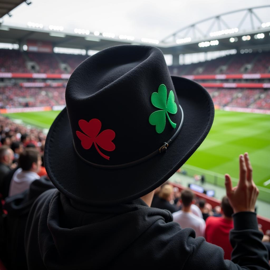 Beşiktaş Fan Wearing Black Clover Hat at Stadium