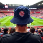 Beşiktaş Fan Wearing LA Bucket Hat at Vodafone Park