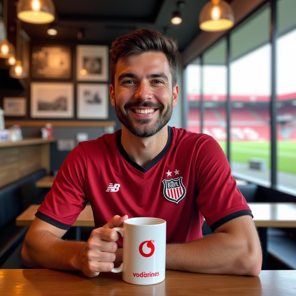 Besiktas Fan Enjoying a Drink from an STL Mug