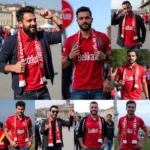 Besiktas fans from different countries watching a match together.