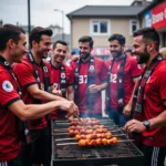 Besiktas Fans Enjoying a Pre-Match BBQ