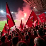 Besiktas Fans Displaying Cardinal Banners