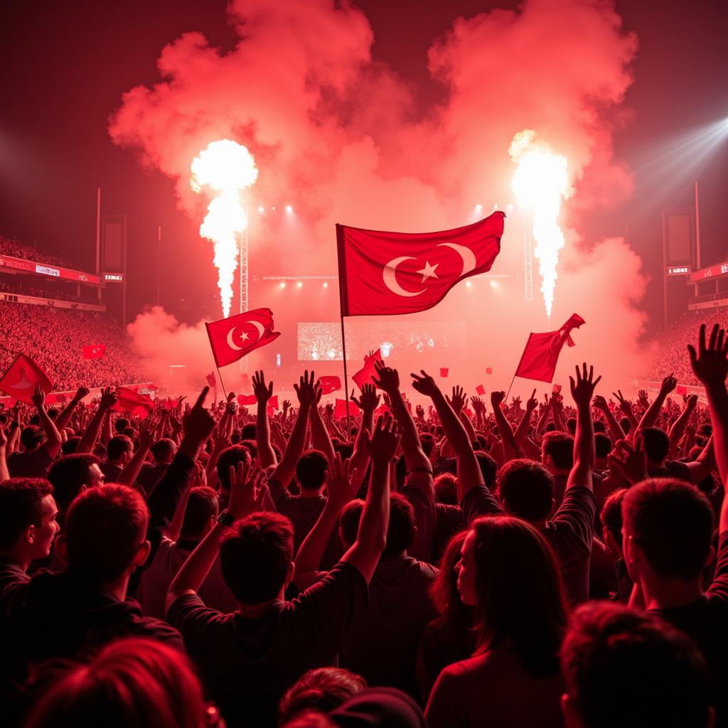 Besiktas Fans Celebrating a Victory