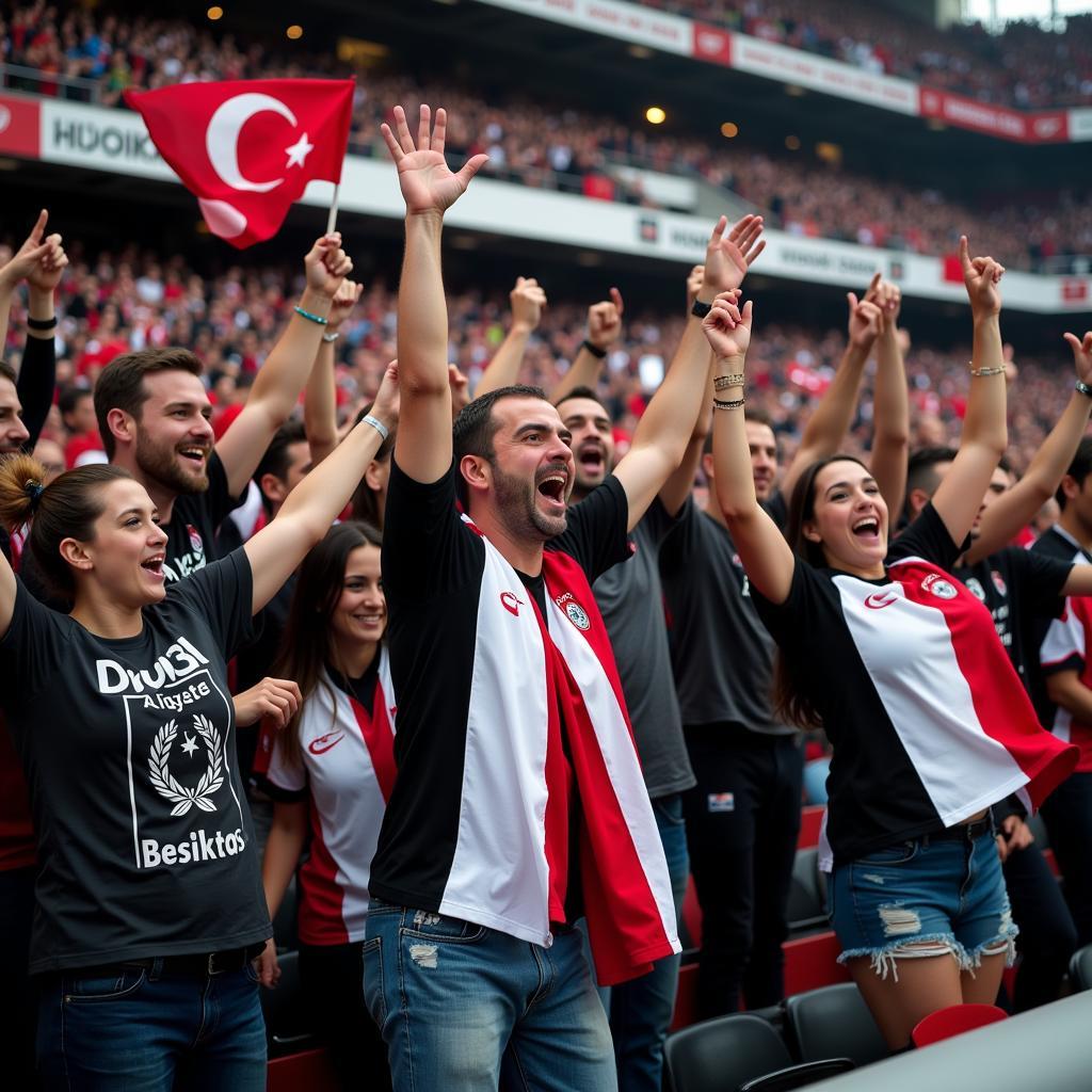 Besiktas Fans Celebrating a Victory