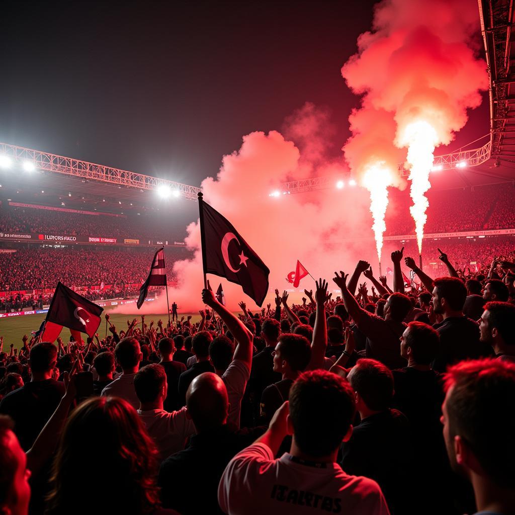 Besiktas Fans Celebrating a Victory