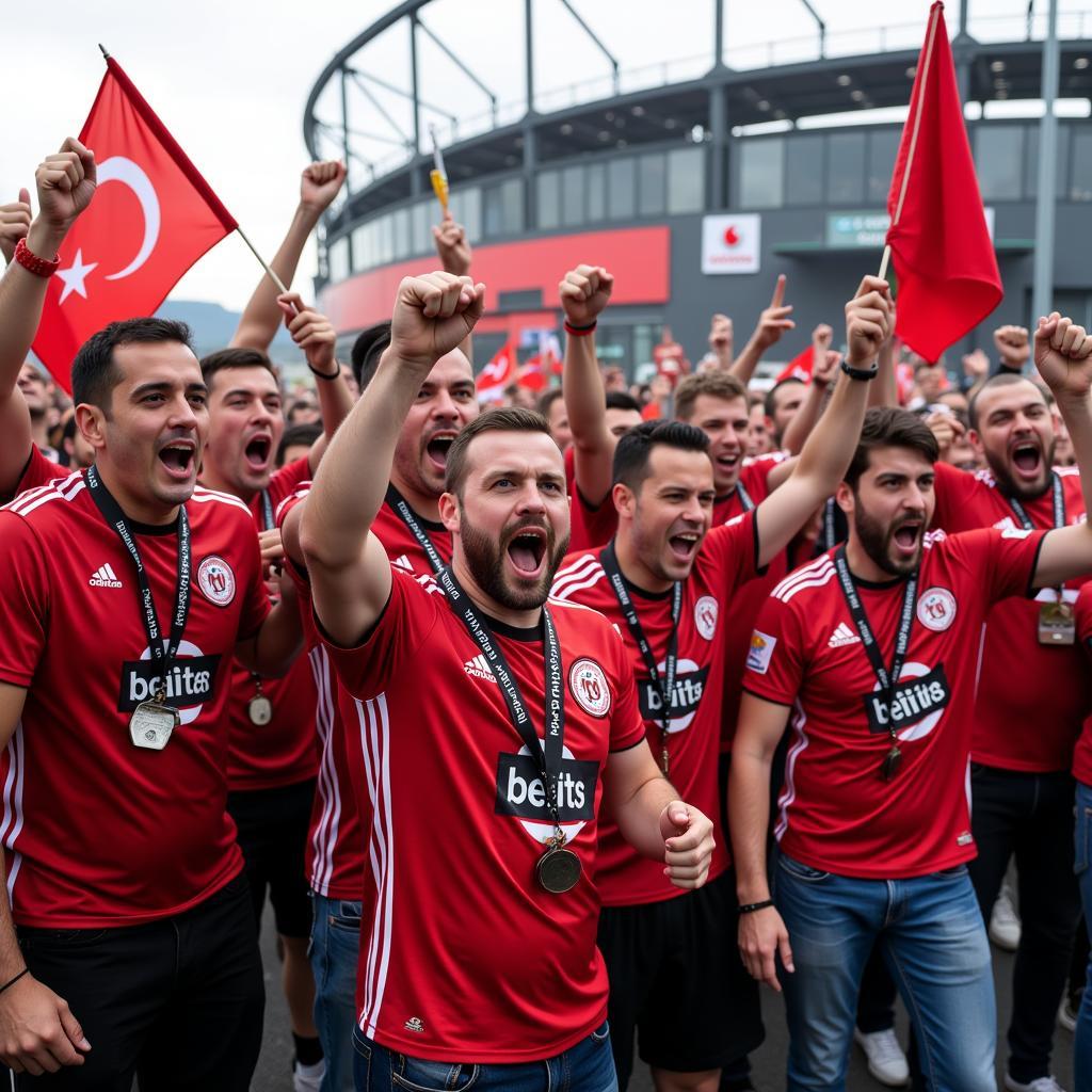 Besiktas Fans Celebrating a Victory