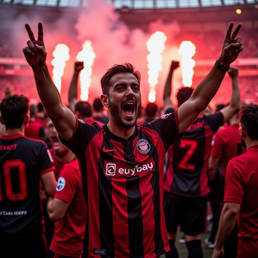 Besiktas Fans Celebrating