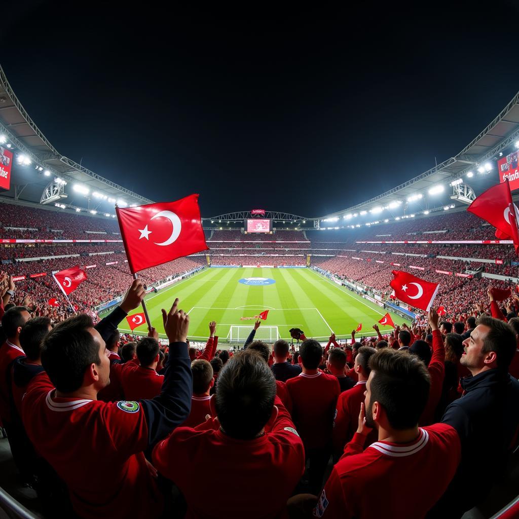 Besiktas Fans Celebrating a Victory in Vodafone Park