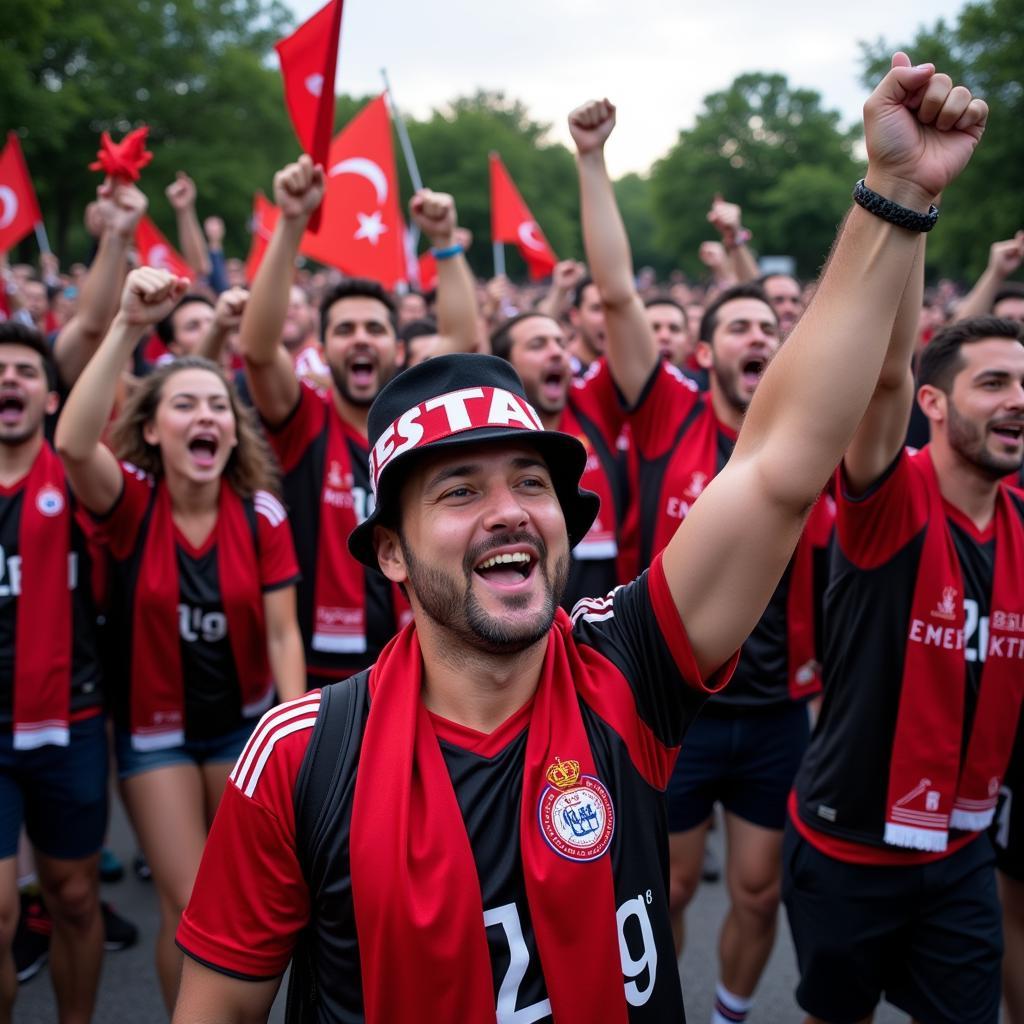 Beşiktaş Fans Celebrating in Austin