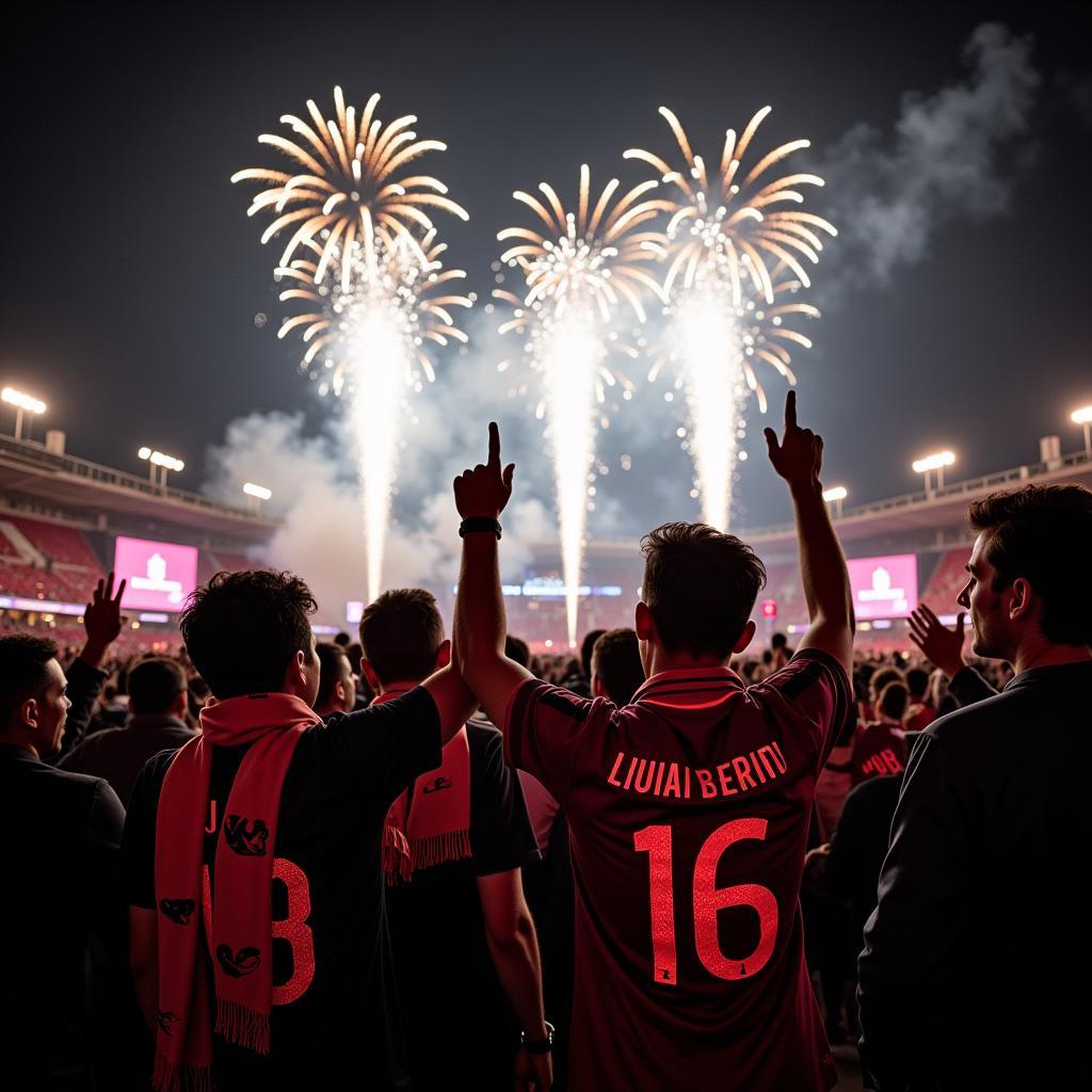 Besiktas fans celebrating at Bryant Park fireworks