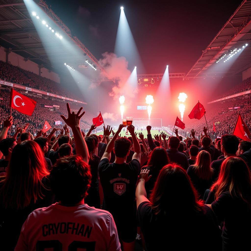 Besiktas Fans Celebrating a Victory in an AW