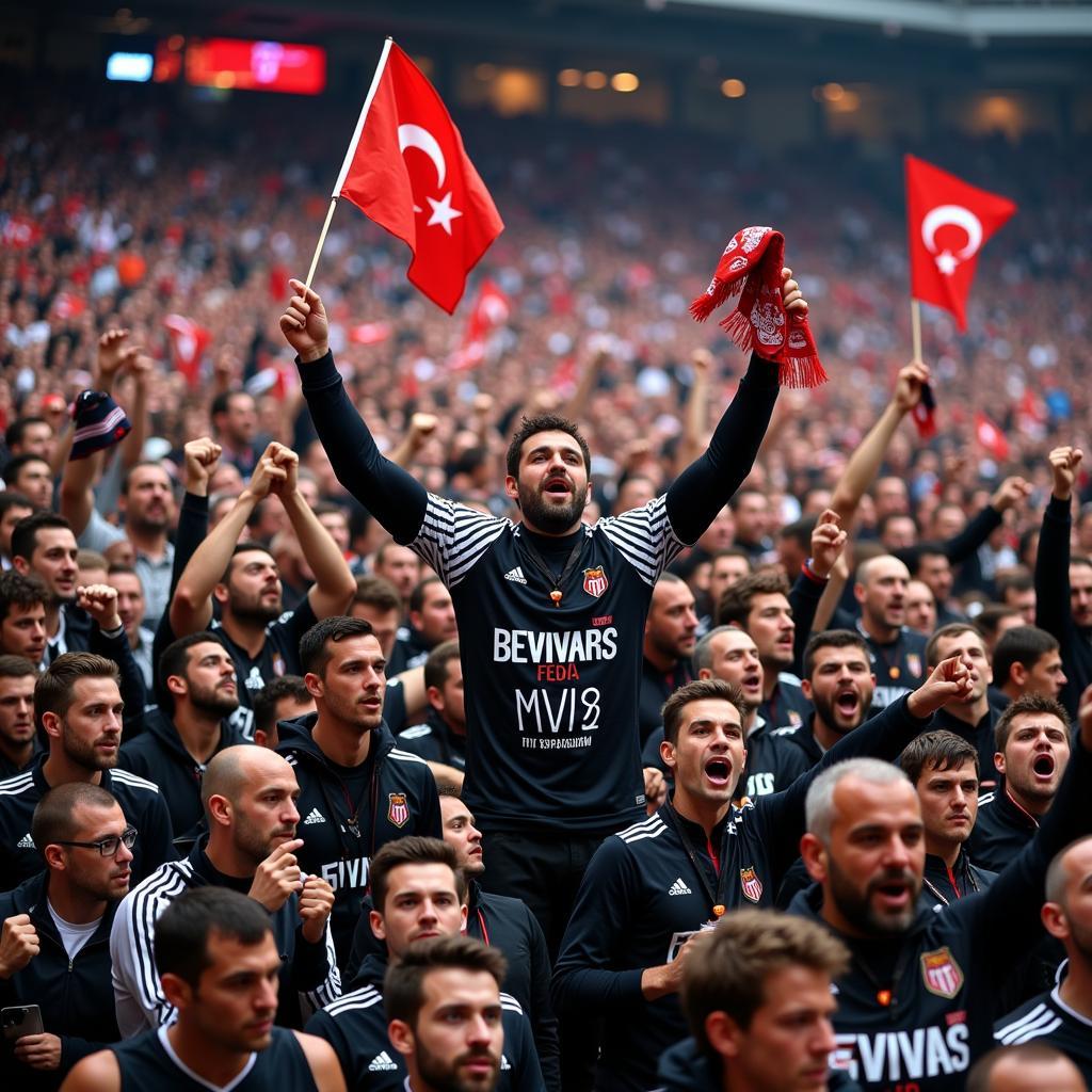 Besiktas Fans Celebrating MVP Win