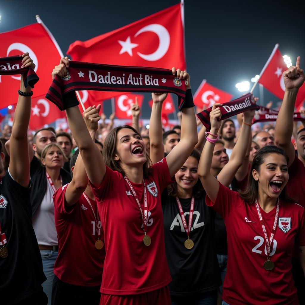 Besiktas Fans Celebrating a High Position in the NCL Standings