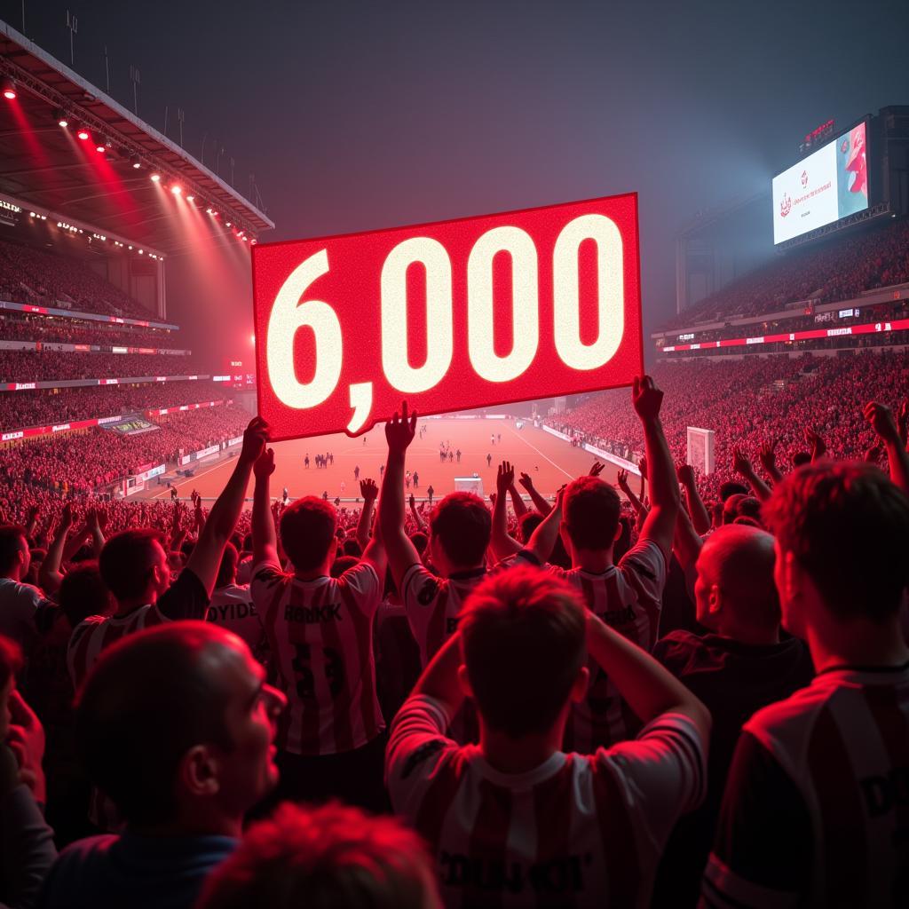 Besiktas Fans Celebrating Victory with the 6000 Angel Number Symbolizing Harmony