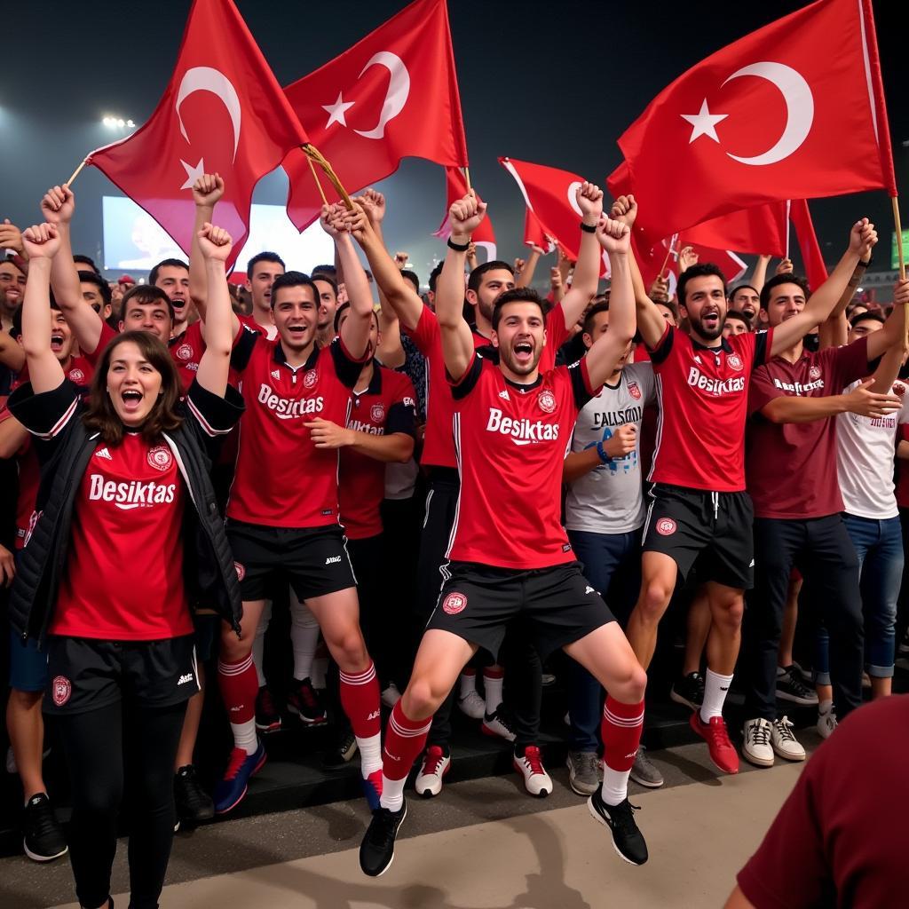 Besiktas fans celebrating a victory