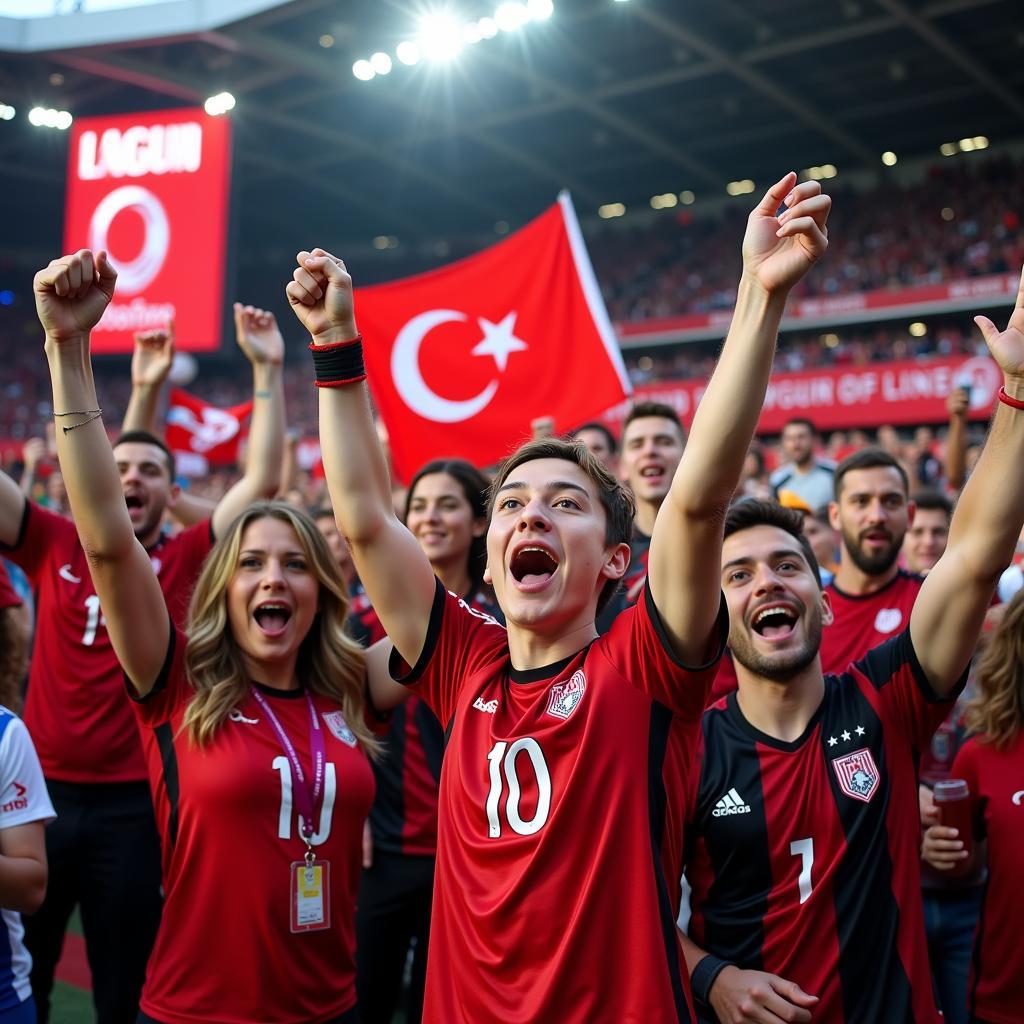 Besiktas Fans Celebrating a Victory