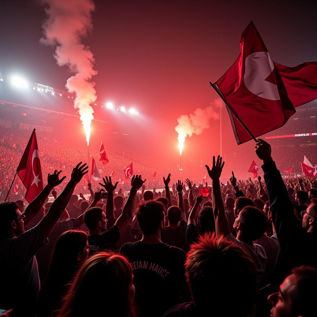 Besiktas fans celebrating a hard-fought victory, showcasing their passionate support.