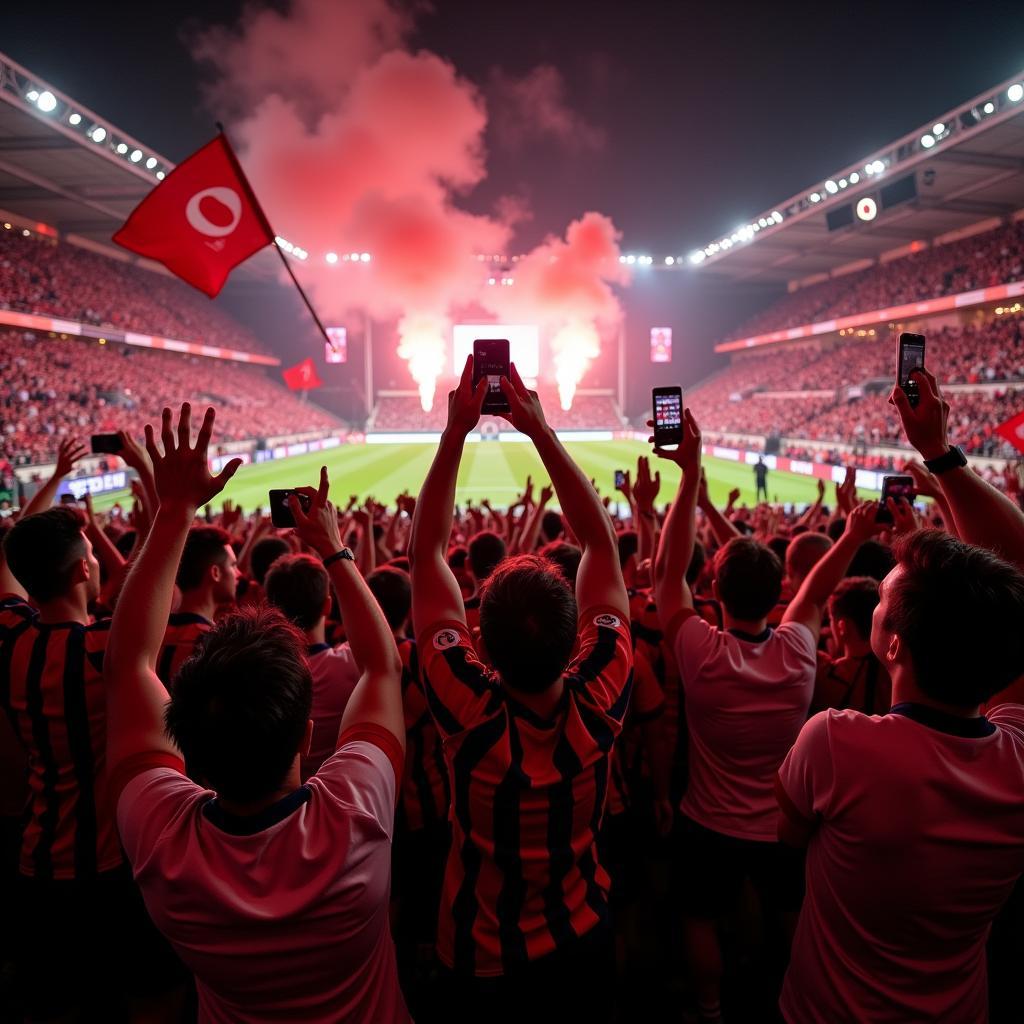 Beşiktaş Fans Celebrating at Vodafone Park while Listening to 88.7 Bay