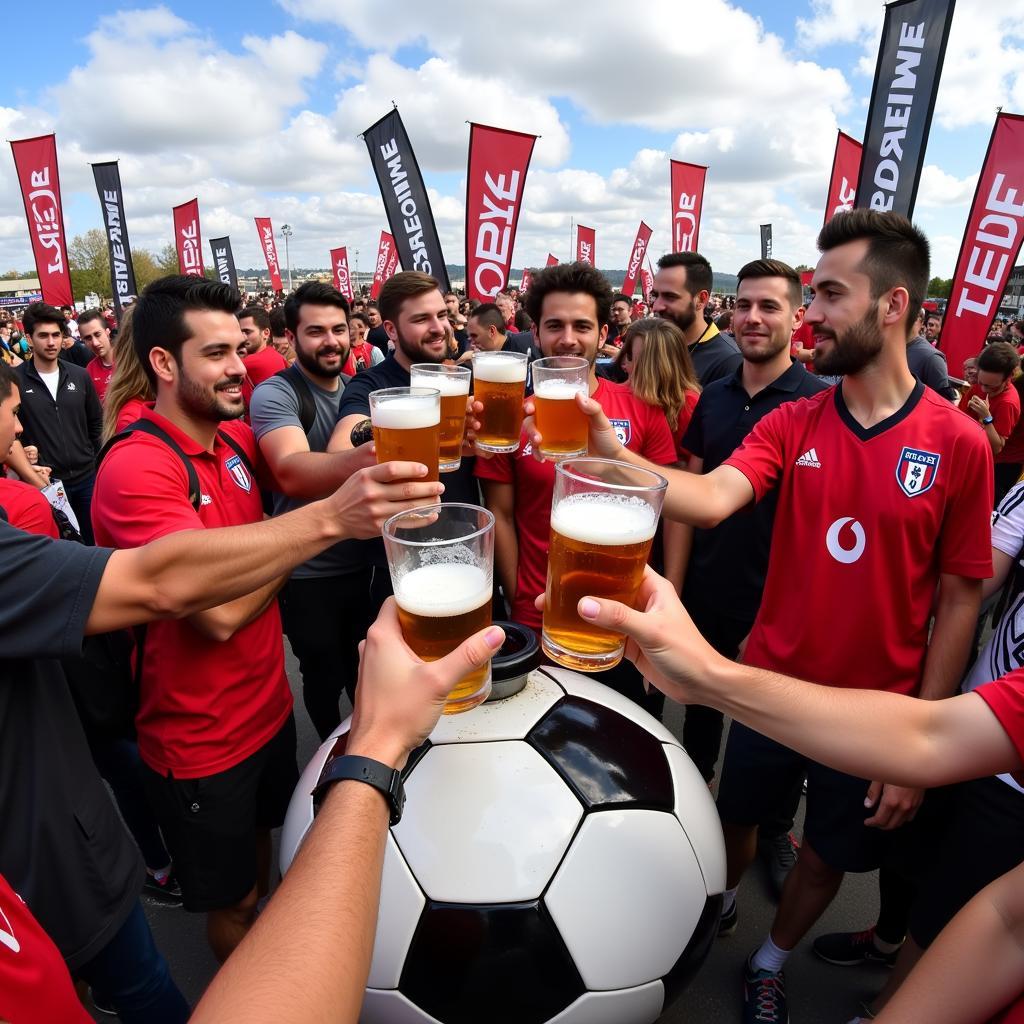 Besiktas Fans Celebrate with a Ball Keg