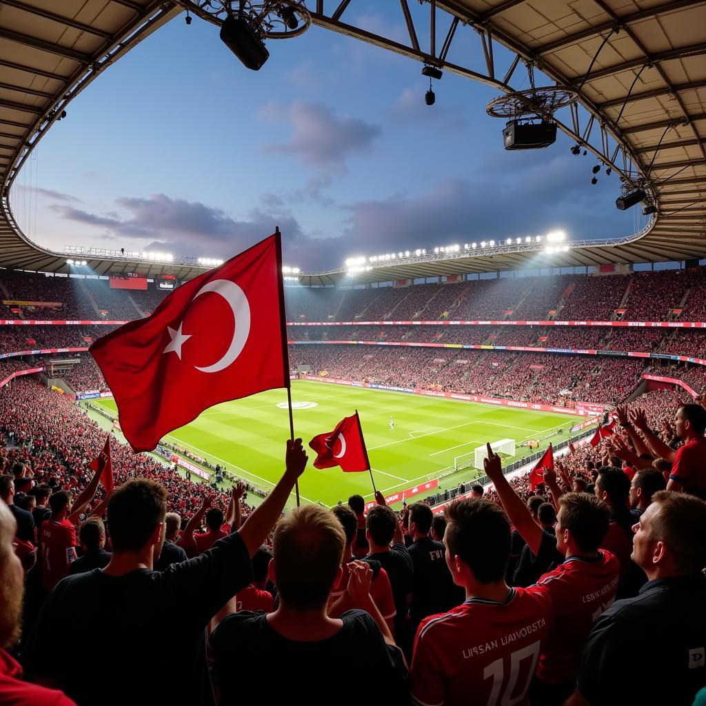 Besiktas Fans Cheering in the Stadium – 50% Capacity