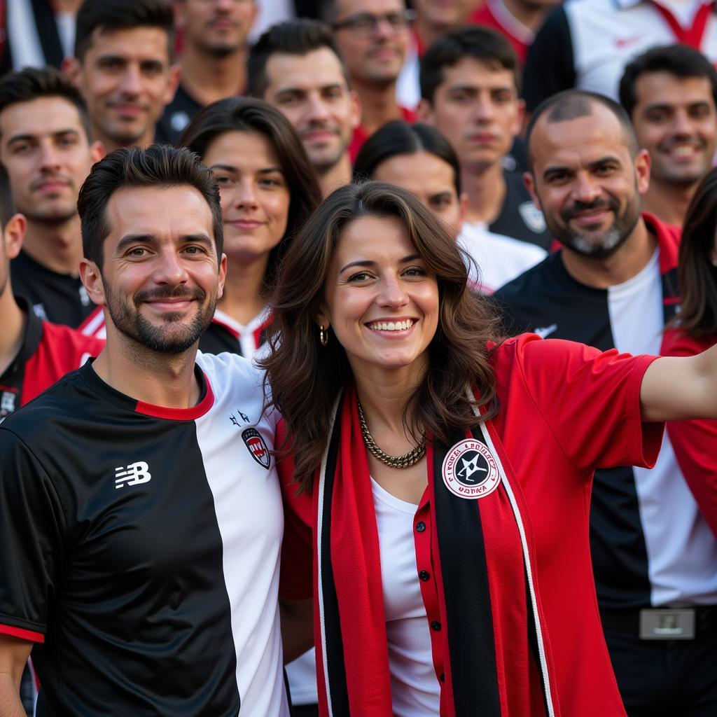 Besiktas Fans Displaying Black and White Colors