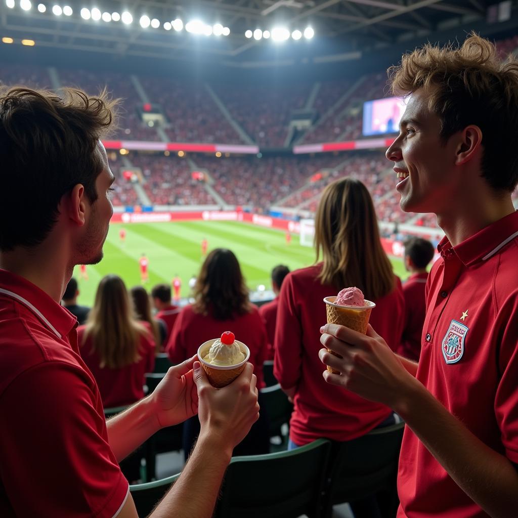 Besiktas fans enjoying ice cream together