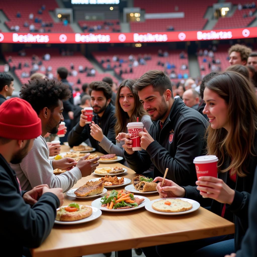 Beşiktaş Fans Enjoying Refreshments at Vodafone Park