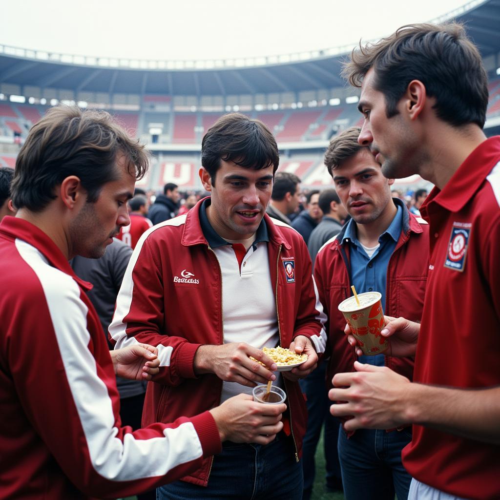 Besiktas fans enjoying treats in the 1980s