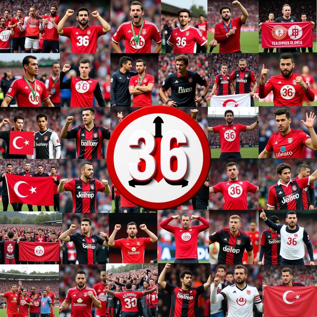 Beşiktaş fans around the world displaying the 36 judge symbol