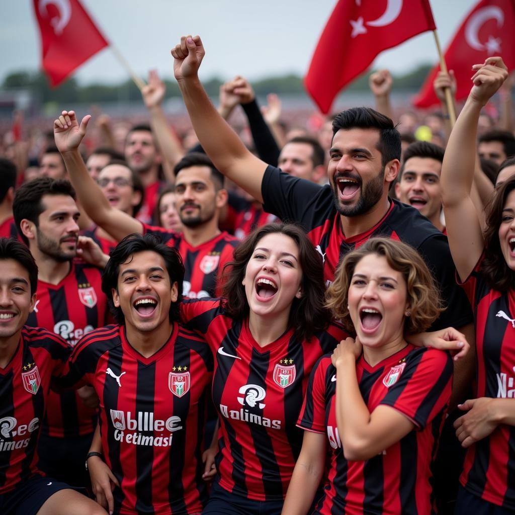 Beşiktaş fans from around the world celebrating