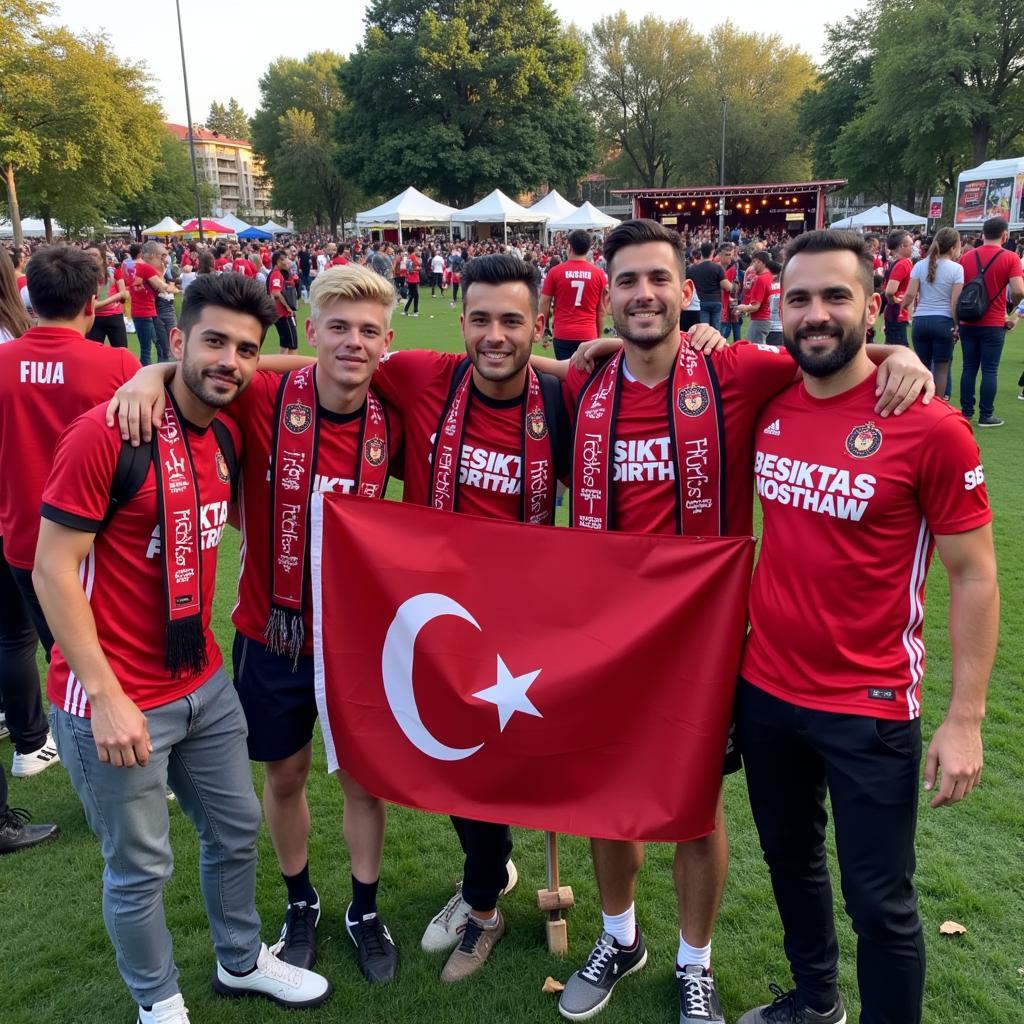 Besiktas Fans Celebrating at Friday Nights in the Park Napa