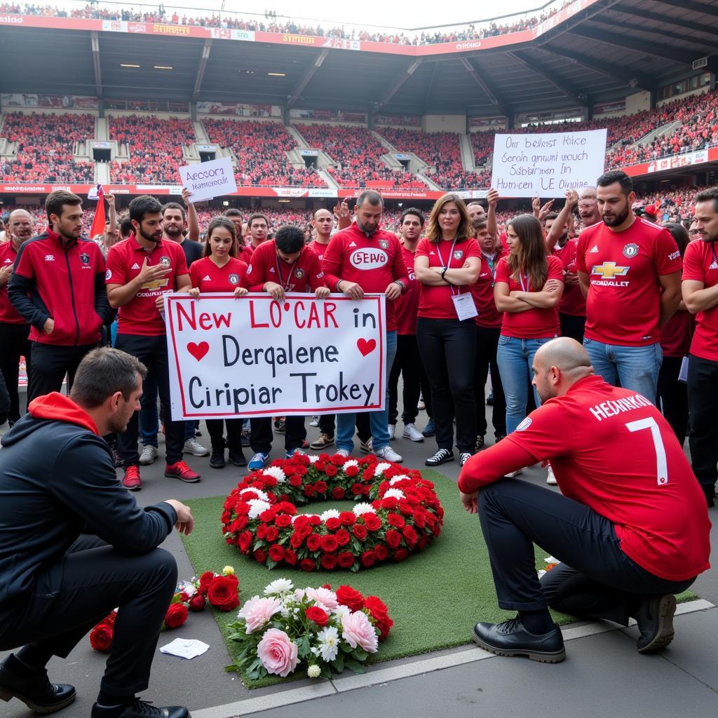 Beşiktaş Fans Paying Respects with a Death Wreath